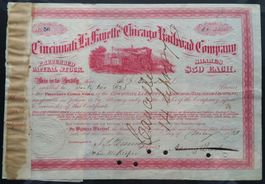 Aktie: Cincinnati, La Fayette and Chicago Railroad Co. 1873