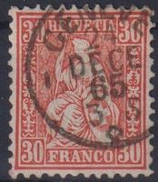 Sitzende Helvetia "30", Nr.33, V-O GENEVE++++