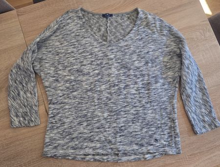 Pull Femme Marinière Manches Longues Gris Taille S Bon État