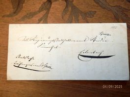 Vorphilabrief, Balkenstempel Spiez, 28. Marz 1852 mit Inhalt
