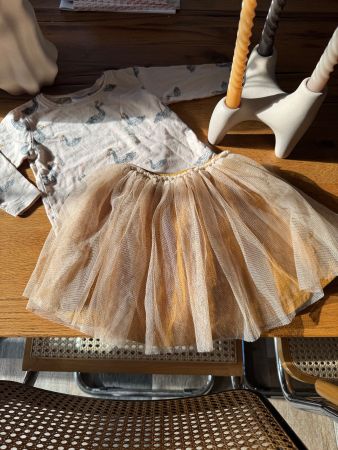 ZARA GIRL 🦢🤍 set top & tulle rock 74/80