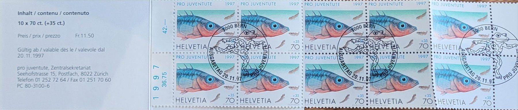 Tutti i francobolli: Markenheftchen Carnet De Timbre Pro Juventute 1997 – Usato da Biel/Bienne venduto da Destockweb 1