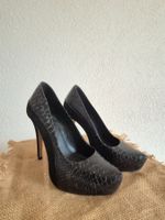 Escarpins noirs en cuir, talon aiguille, Taille 38, État ...