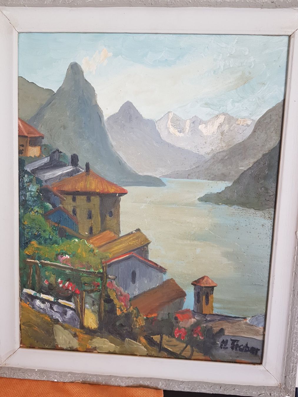 Dipinti: Bilder Gandria 1965  M.Ficher – Usato da Biel / bienne venduto da Sarouch9 9