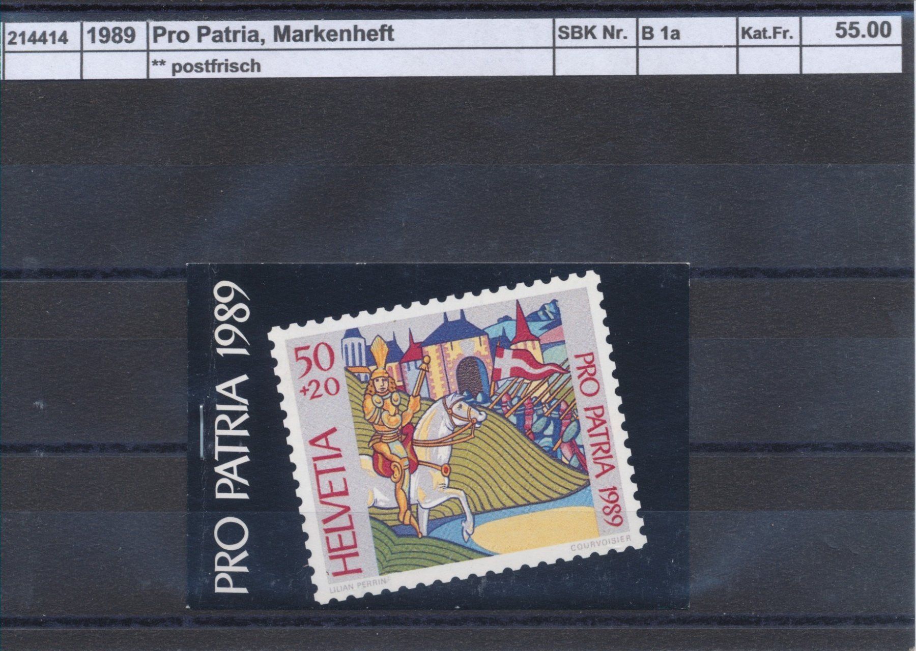 Tutti i francobolli: 1989 Pro Patria, Markenheftchen, ** postfrisch (Heft 1a) – Nuovo (secondo la descrizione) da Winterthur venduto da Zupogeru