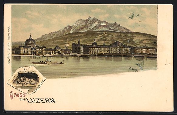 Ansichtskarten: Litho Luzern, Blick vom See auf die Stad – Gebraucht aus Berlin von bartko-reher