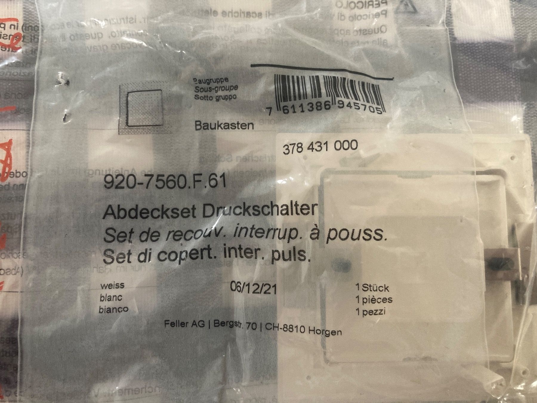 Feller Schalter: Feller Schalter – Neu und originalverpackt aus Küsnacht ZH von Gila1983 1