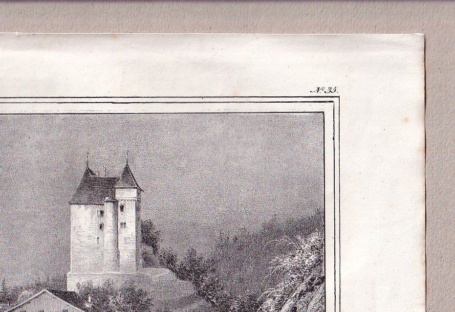 Incisioni: VALANGIN, LITHOGRAPHIE VON 1836-1845 – Usato da Grüningen venduto da Kartensammler 3
