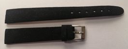 Bracelet vintage cuir noir velouré, montre dame, 13mm