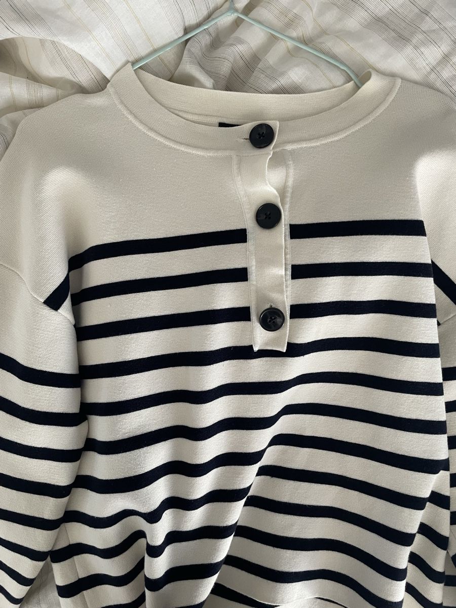 Pullover & Sweatshirts: Pullover Massimo Dutti gestreift weiss blau Knopfleiste – Neu (gemäss Beschreibung) aus Monte Carasso von alu_cf8g 4
