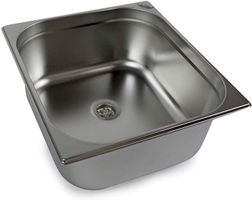 Edelstahl Waschbecken 354x325x150+Ablauf