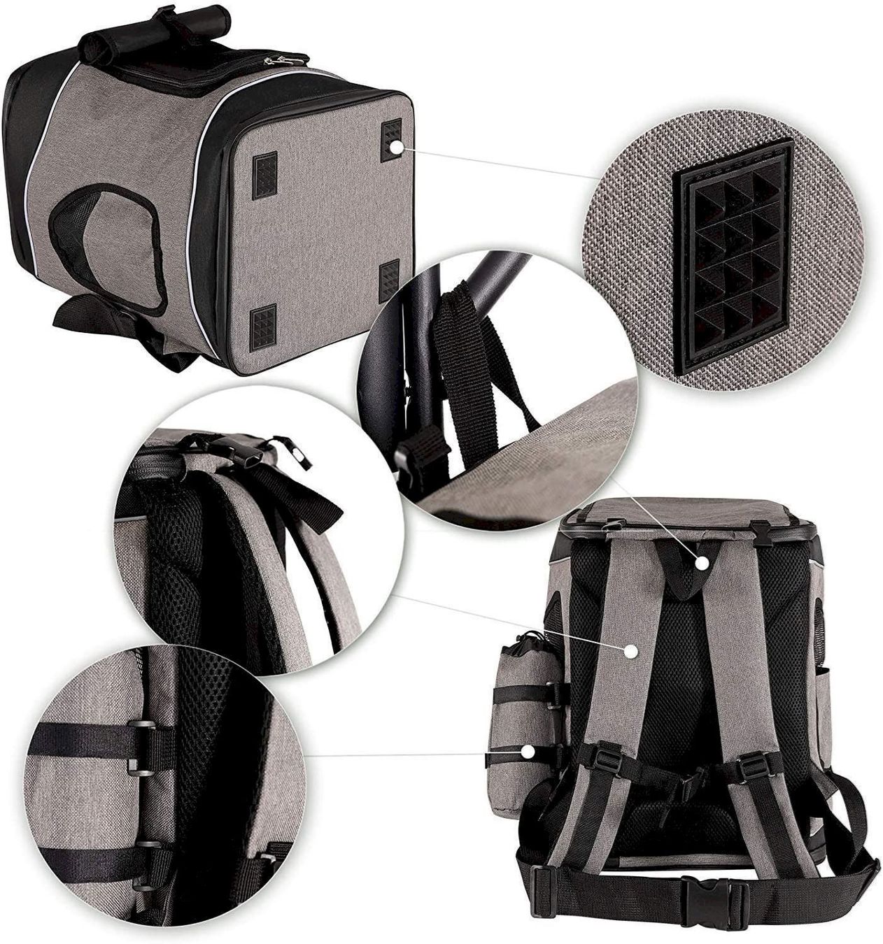 Gabbie, trasporto & Sicurezza: Haustierrucksack faltbare grau/schwarz – Nuovo e nell'imballaggio originale da Bottighofen venduto da zaap 2