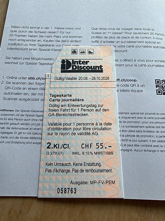 Tickets: SBB Tageskarte – Neu und originalverpackt aus Anglikon von Hadoko-Fee 1