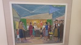 Schönes Wandbild Handgemalt Signiert 