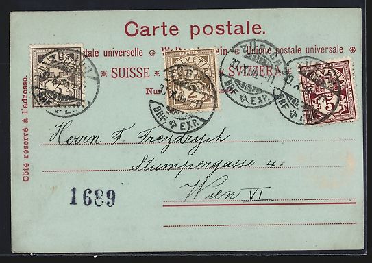 Cartoline postali: Mondschein-AK Zürich, Das Schweizer Lan – Usato da Berlin venduto da bartko-reher 1