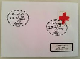 Deutschland Rotes Kreuz, Postleitzahl des Jahres 99999
