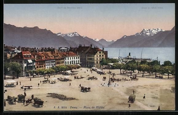 Ansichtskarten: AK Vevey, Place du March – Gebraucht aus Berlin von bartko-reher