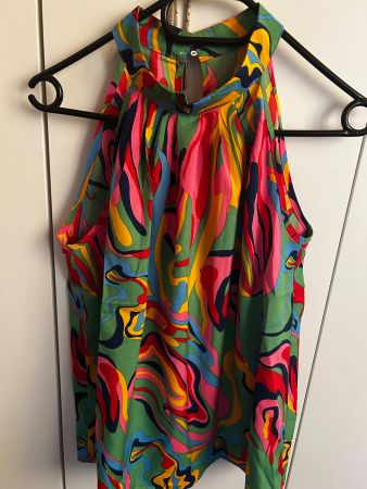 Alles 10.-Bluse bunt mit Hochkragren gr s/m