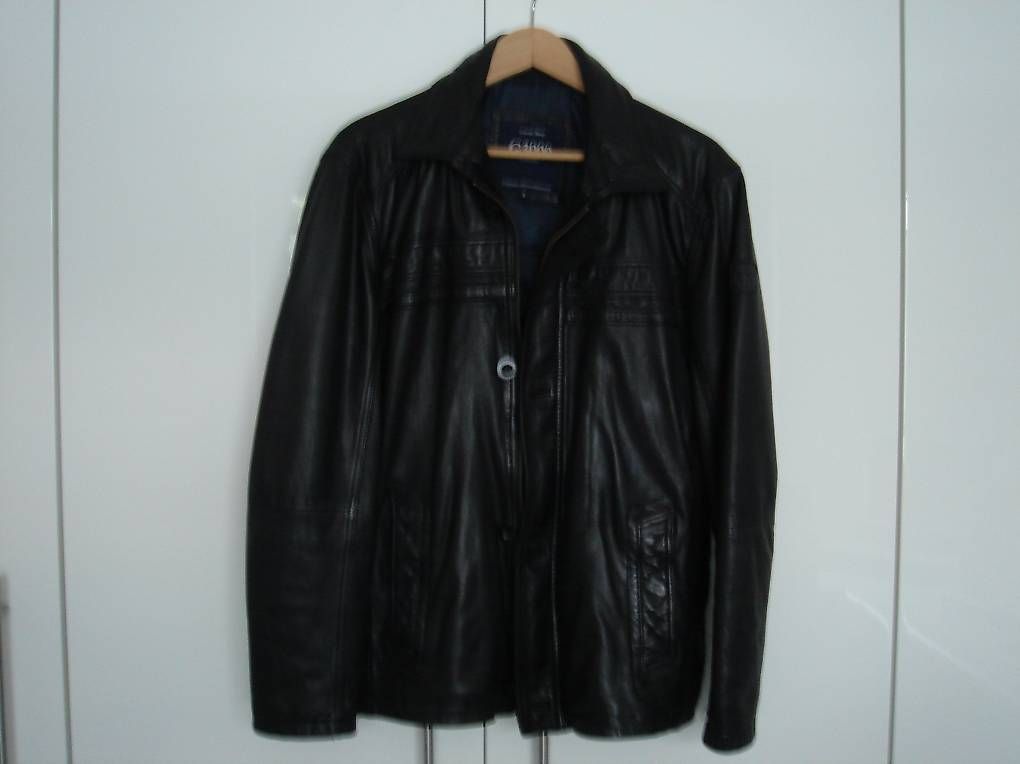 Giacche: Schwarze lange Herren Lederjacke – Usato da Bellach venduto da MikaSol 2