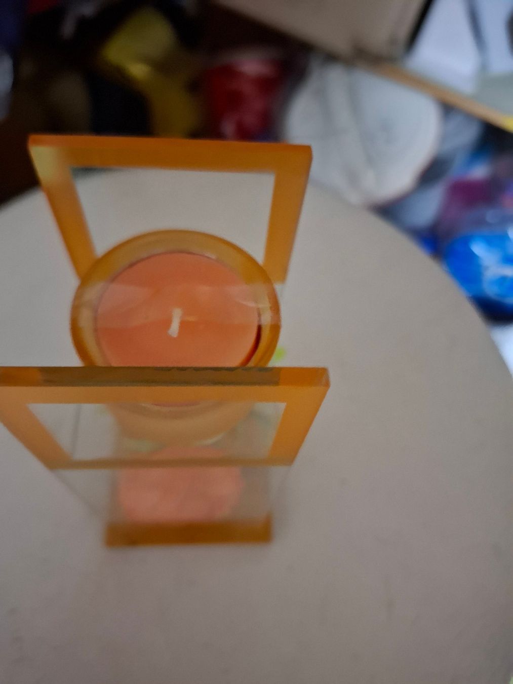 Tutte le decorazioni: Glas-Teelichthalter orange Deko Frühling – Usato da Schönholzerswilen venduto da clyde123 1