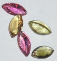 Mineralien Set L-5897 – 5 Stück Multi Turmalin 5x2,5mm facet
