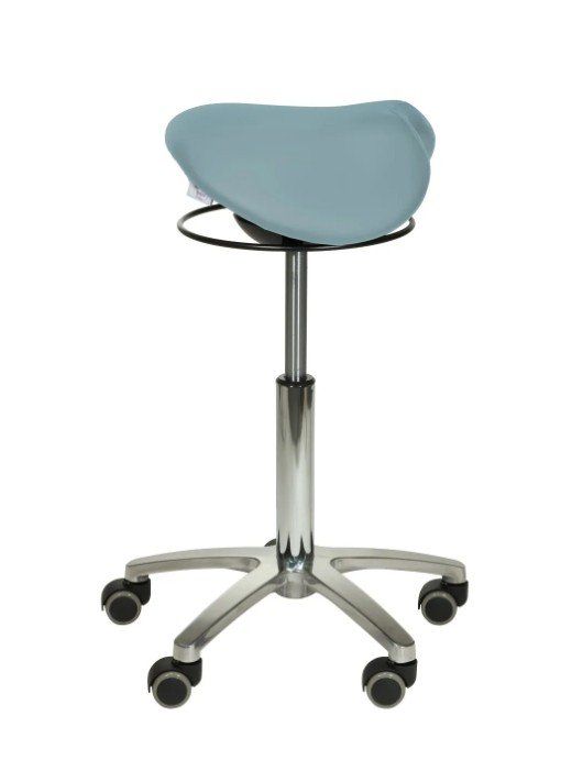 Sgabelli: Sattelsitz-Hocker HELLBLAU mit Schwing-Mechanismus – Nuovo e nell'imballaggio originale da Schaffhausen venduto da Praxis-Nova 3