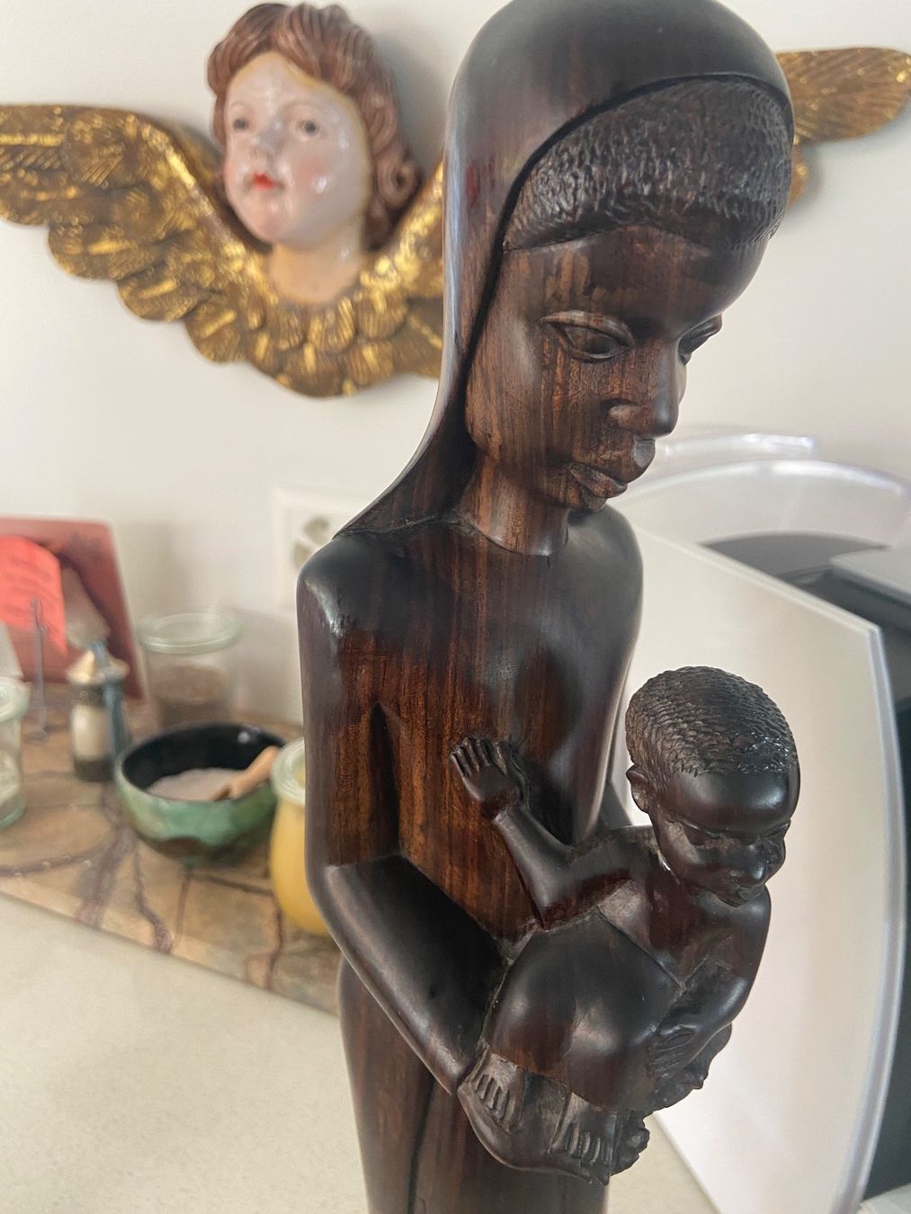 Skulpturen & Statuen: holz figur afrikanisch wunderschön verarbeitet mutter & kind – Gebraucht aus Gipf-Oberfrick von Iberico 1
