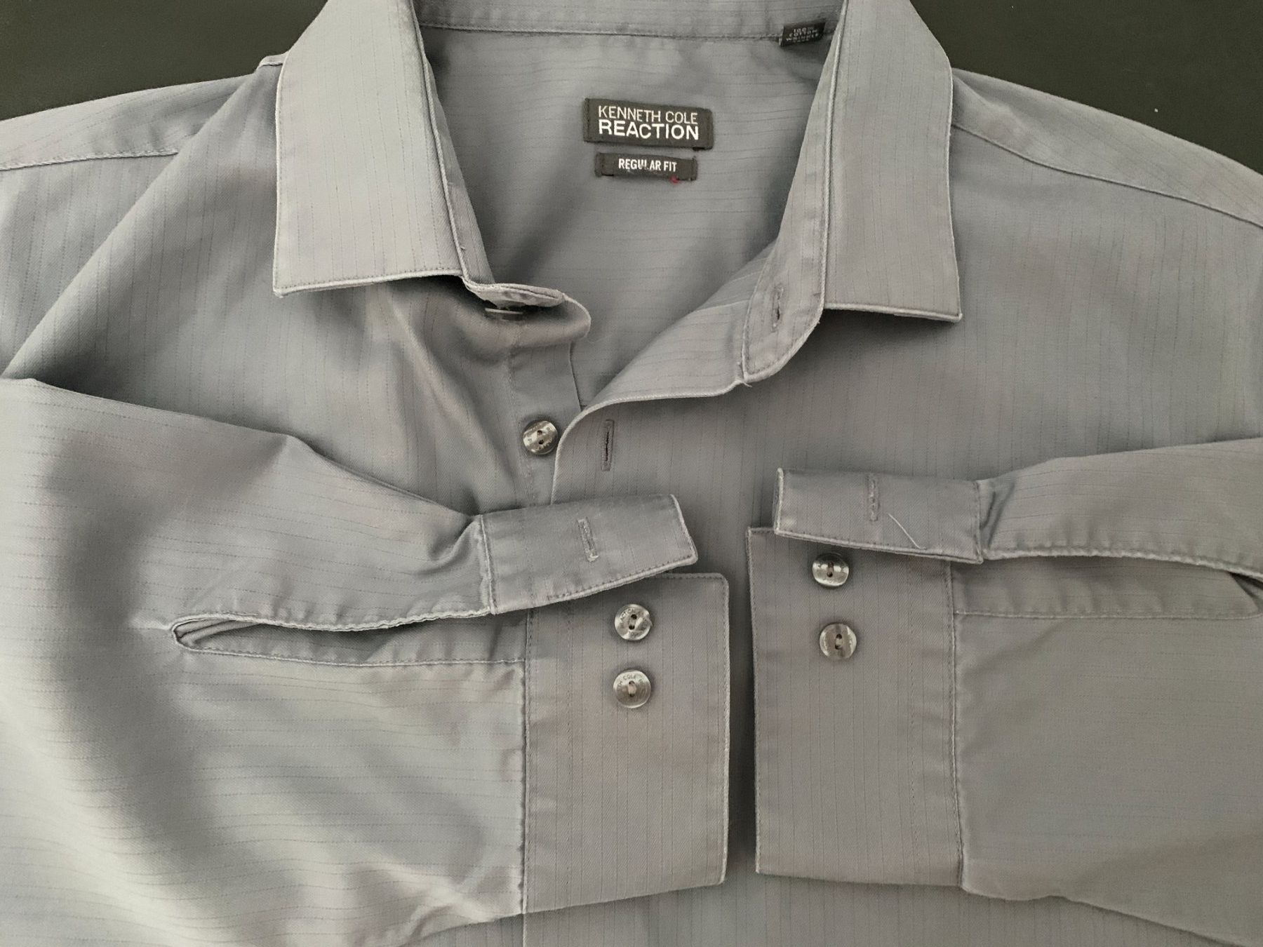 Camicie: Graues Kenneth Cole Reaction Herrenhemd Gr. 32-33 – Usato da Rengg venduto da kindle02 3