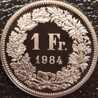1 Franken 1984 stgl. / aus Münzsatz