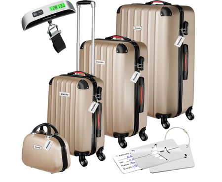 Hartschalenkoffer-Set 4-teilig, 3 Trolleys, 1 Beauty Case in
