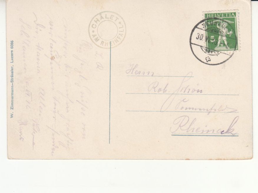 Cartoline postali: Rheinfall 1916 – Usato da Bürglen TG venduto da StampGraf 1