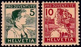 1915, Pro Juventute "Trachtenbilder" Nr. J2-3, postfrisch **