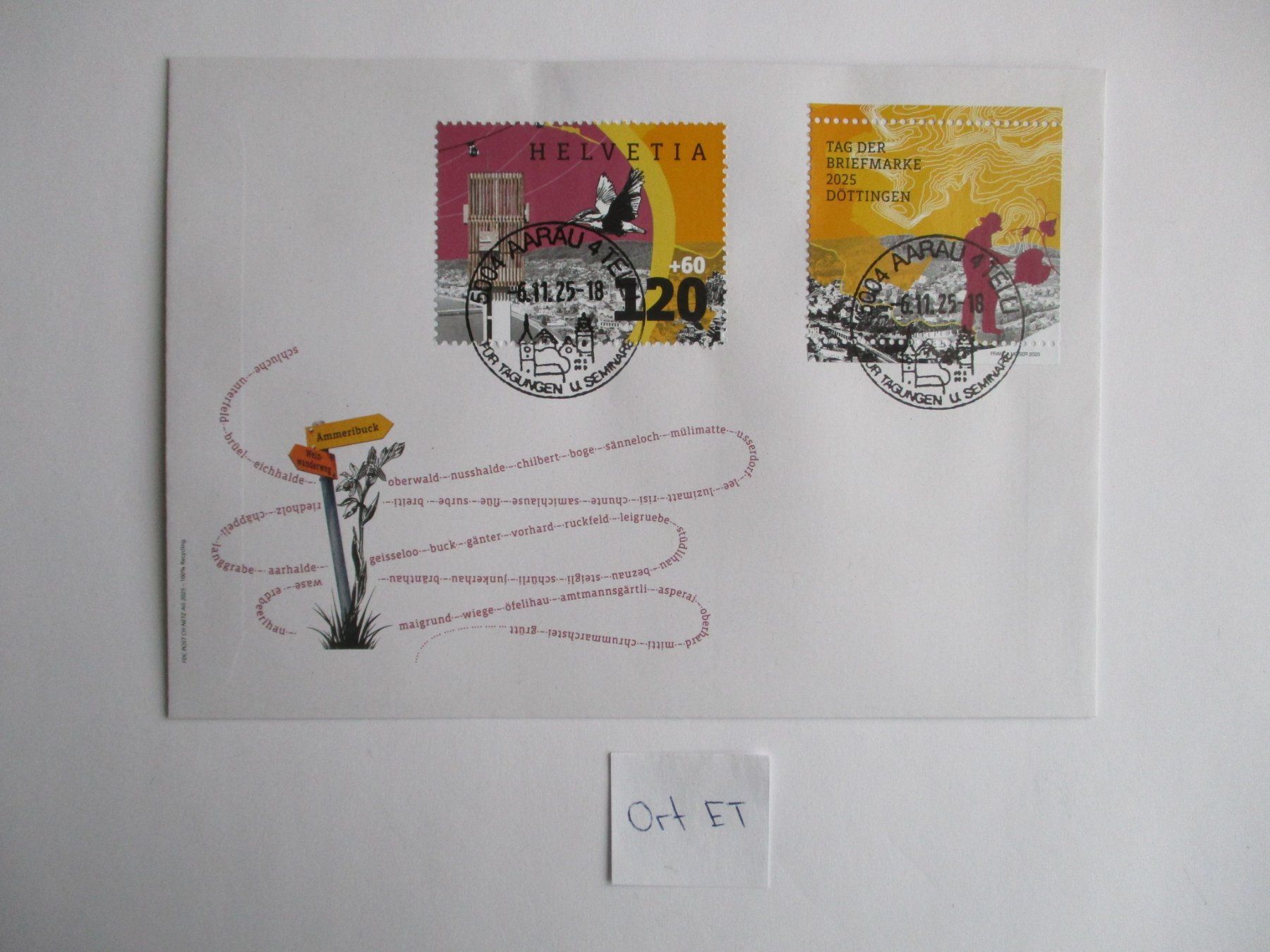 Tutti i francobolli: FDC BL Döttingen Ausschnitt Ort Ersttagsstempel Aarau Telli – Usato da Langnau b. Reiden venduto da Aktuell88