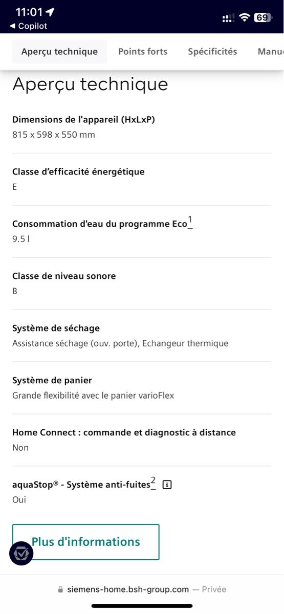 Lavastoviglie: Lave-vaisselle Siemens, Encastrable, E, AquaStop, – Difettoso da Grolley venduto da GM-CK 8