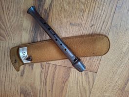 Blockfloete Holz mit Schutzhülle