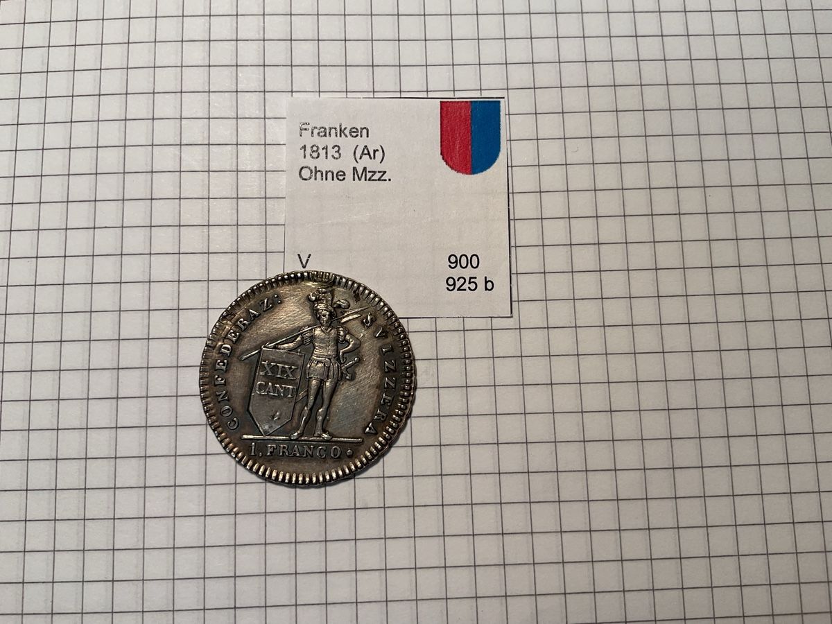 Tutti le monete: Tessin Franken 1813 – Usato da Ursenbach venduto da tho_8s6p