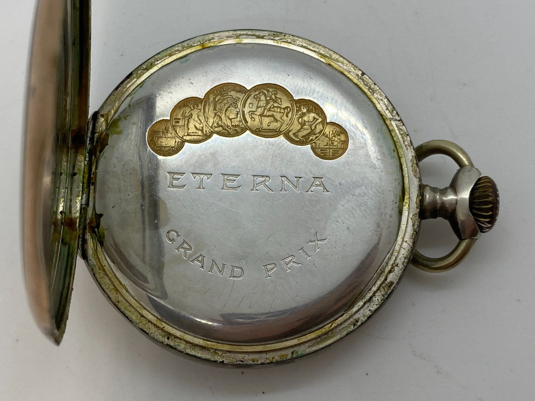 Eterna Uhren: ETERNA Chronometre Taschenuhr 50mm Silber läuft /// E650 – Gebraucht aus Bern von  4