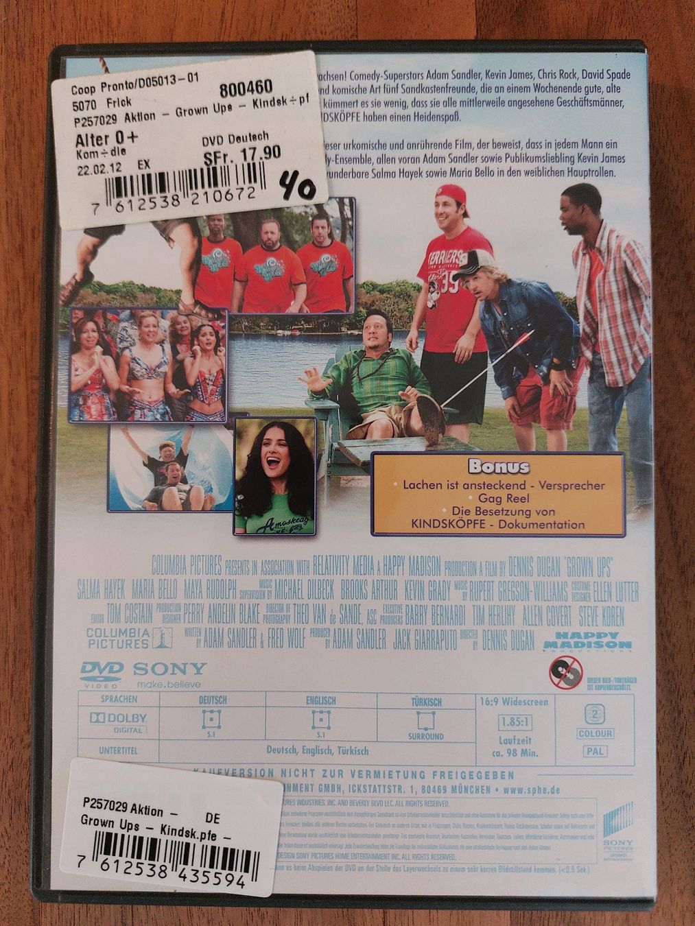 Alle DVDs: DVD - Kindsköpfe – Gebraucht aus Rheinfelden von FilmAuktion 1