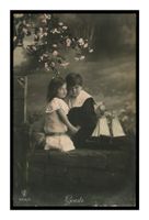 JEUNES FILLE/GARCON - 1908 "Pose tendresse en Scène"