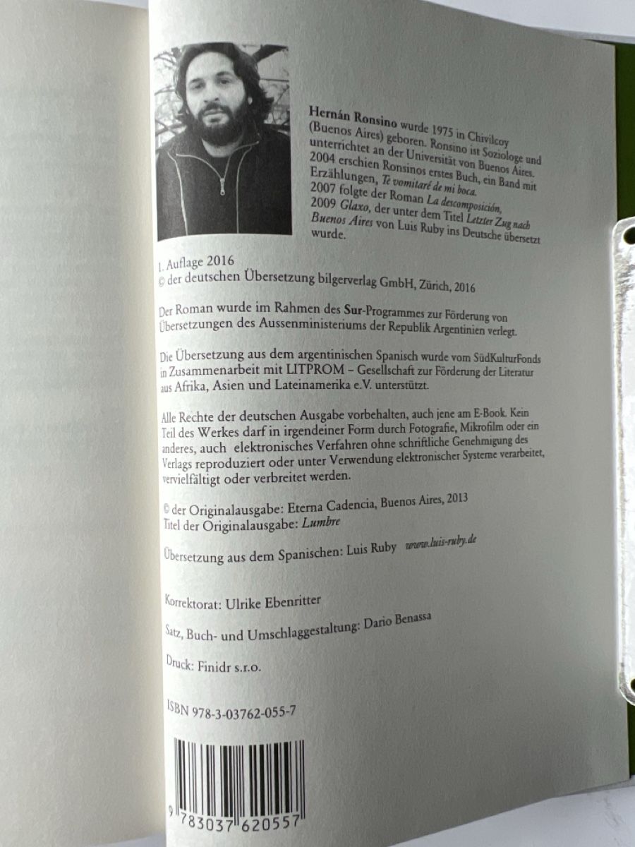 Libri: Hernan Ronsino Lumbre bilgerverlag – Usato da Luzern venduto da nochnichtaltpapier 3