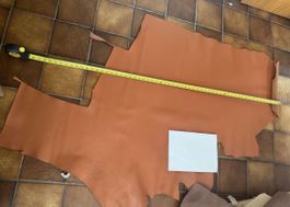 Echtes Leder/ Orangebraunes Rindsleder/ cuir de vache DIY