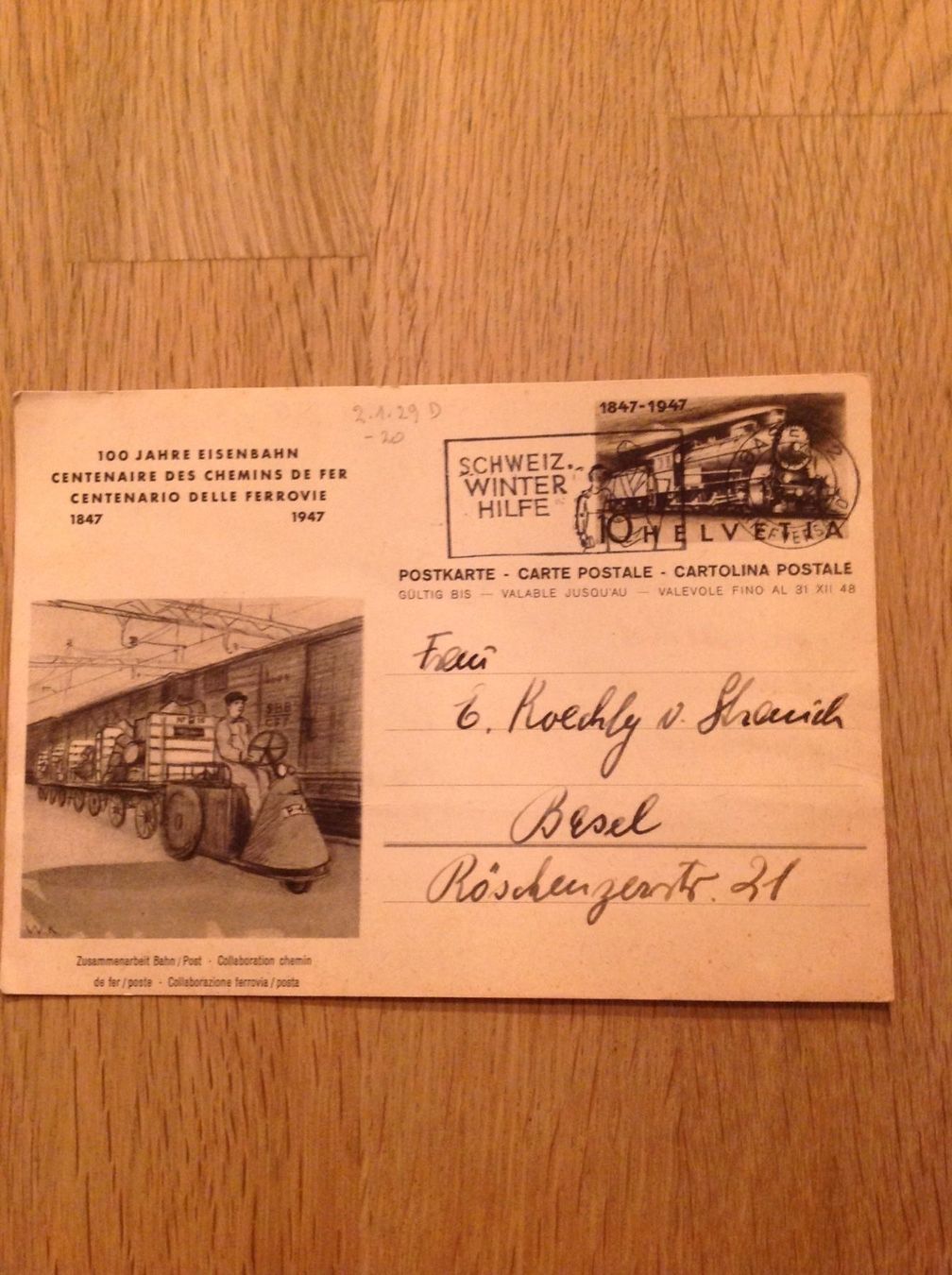 Cartoline postali: Jolie carte postale de centenaires CFF – Usato da Villars-sur-Glâne venduto da Graca03 1