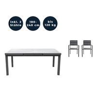 19397 - Sitzgruppe MANZONA - Tisch 180/240 cm mit 2 Stühle