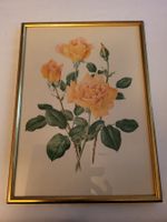 In Goldrahmen: Rosenbild A M Trechslin