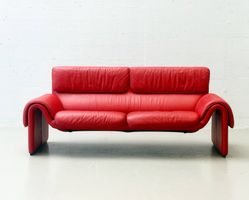 Rotes De Sede DS-2011 Ledersofa, 1980er Jahre