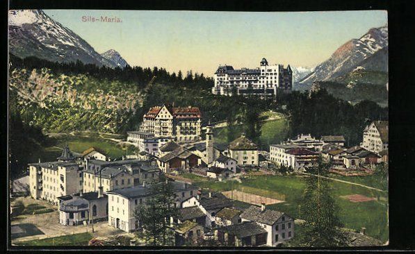 Cartoline postali: AK Sils-Maria, Blick auf den Ort – Usato da Berlin venduto da bartko-reher