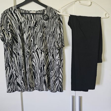 Damen Set  gemustert Hose schwarz 2-teil46