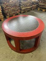 Runder Tisch mit Rattan-Deko | LIQUIDATIONSVERKAUF