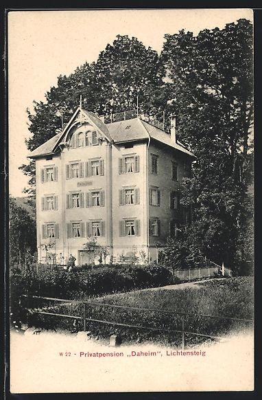 Cartoline postali: Lichtensteig, Ansicht der Privatpension  – Usato da Berlin venduto da bartko-reher