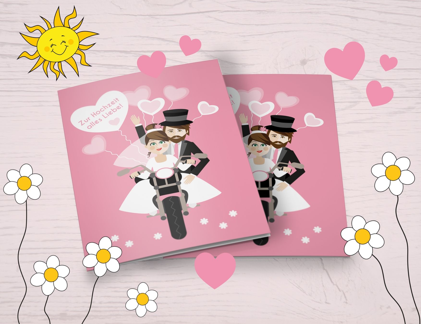 Cartoline: Hochzeitskarte A6 rosa - selbstgestaltet – Nuovo e nell'imballaggio originale da Oberengstringen venduto da Cybi68 1